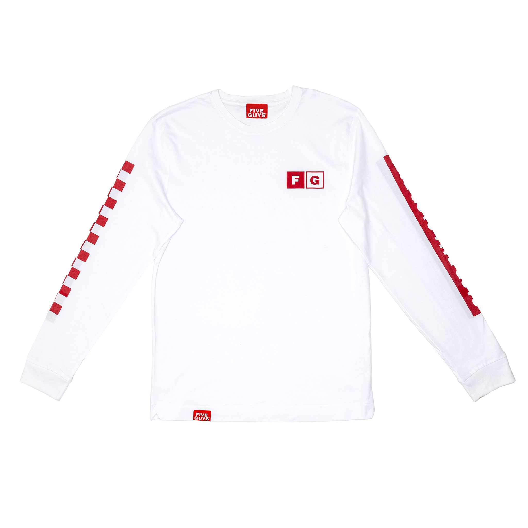 Five Guys Checkerboard Long Sleeve T Shirt