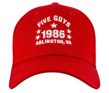 Load image into Gallery viewer, Red Five Guys Arlington 1986 New Era Baseball Cap

