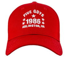 Load image into Gallery viewer, Red Five Guys Arlington 1986 New Era Baseball Cap