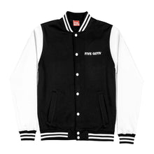 Load image into Gallery viewer, Black/White Five Guys Arlington 1986 College Varsity Jacket
