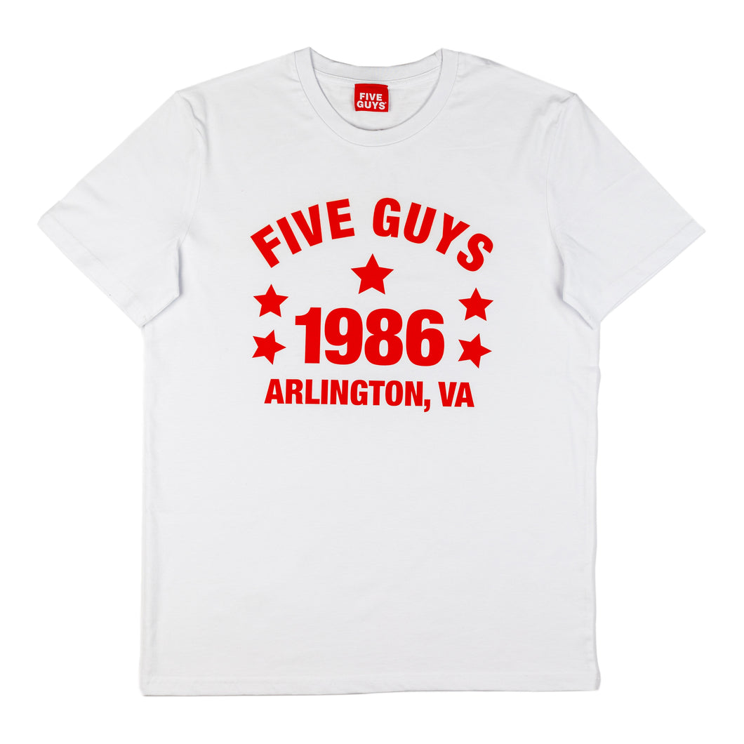 Five Guys Arlington 1986 White T-Shirt