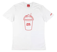 Load image into Gallery viewer, White Five Guys Milkshake Icon T-Shirt
