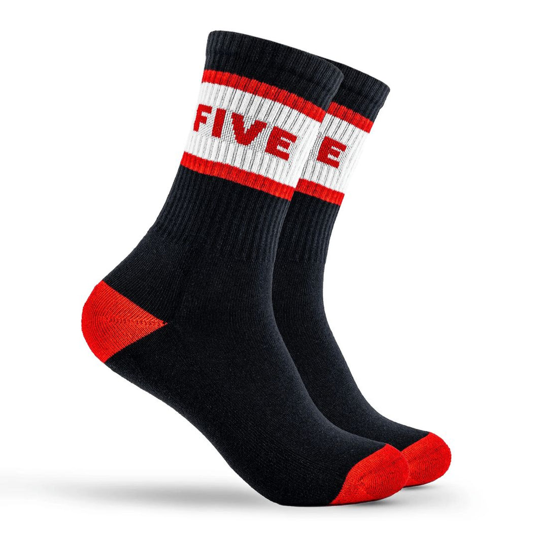 Black Five Guys Colourblock Sport Socks