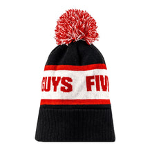 Load image into Gallery viewer, Red / White Five Guys Pom Beanie
