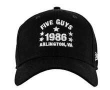 Load image into Gallery viewer, Black Five Guys Arlington 1986 New Era Baseball Cap
