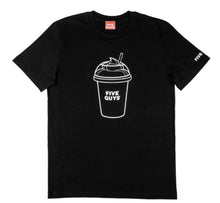 Load image into Gallery viewer, Black Five Guys Milkshake Icon T-Shirt
