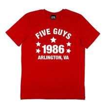 Load image into Gallery viewer, Red Five Guys Arlington 1986 T-Shirt
